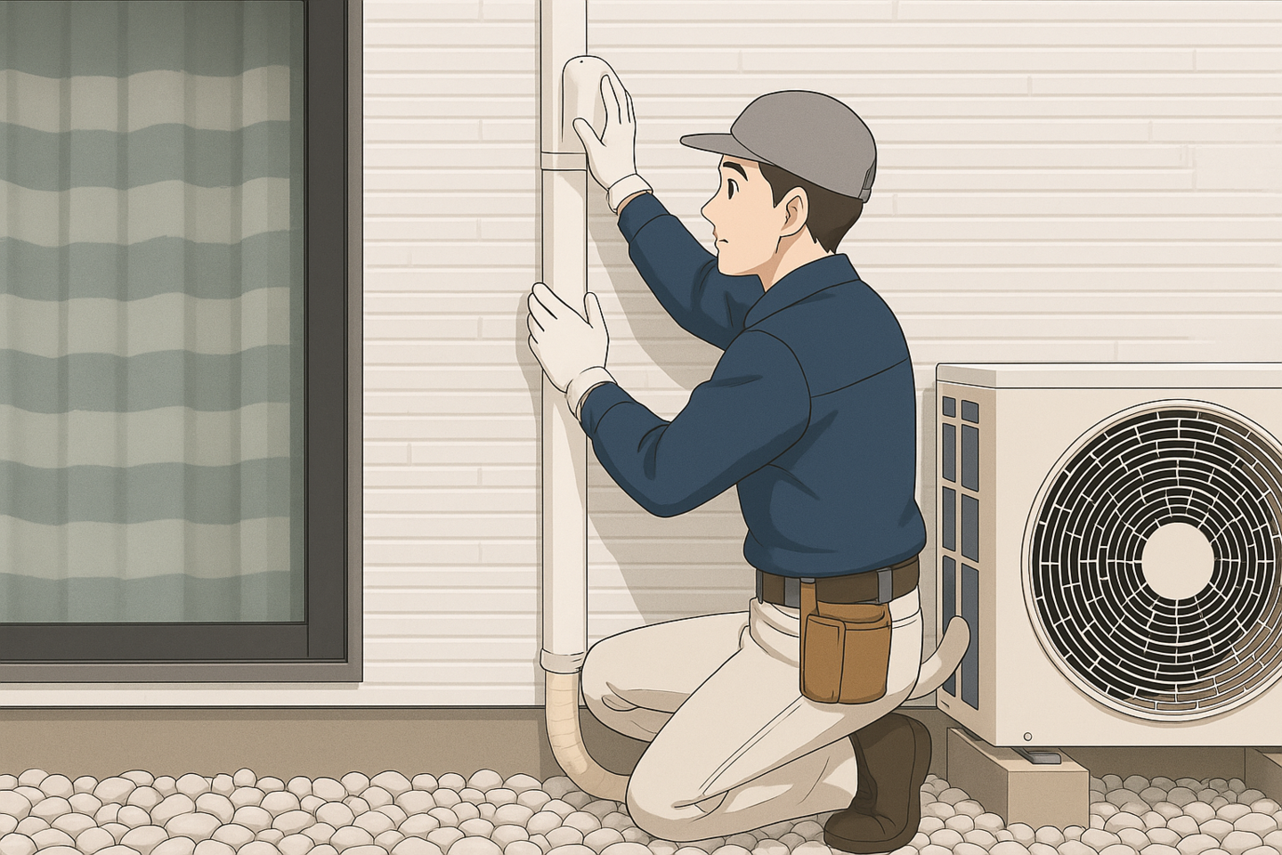 エアコン室外機カバー取付