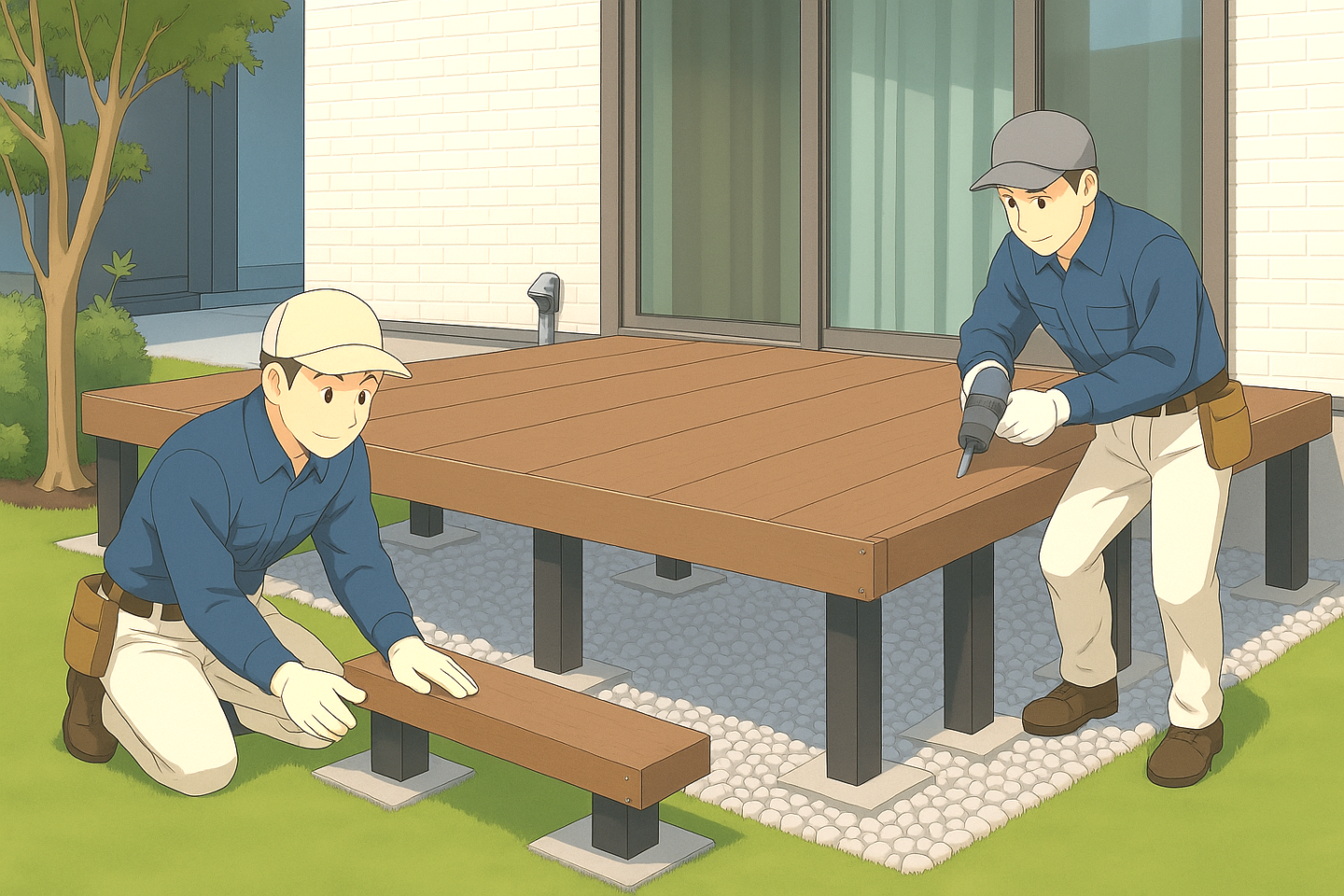 ウッドデッキ取付